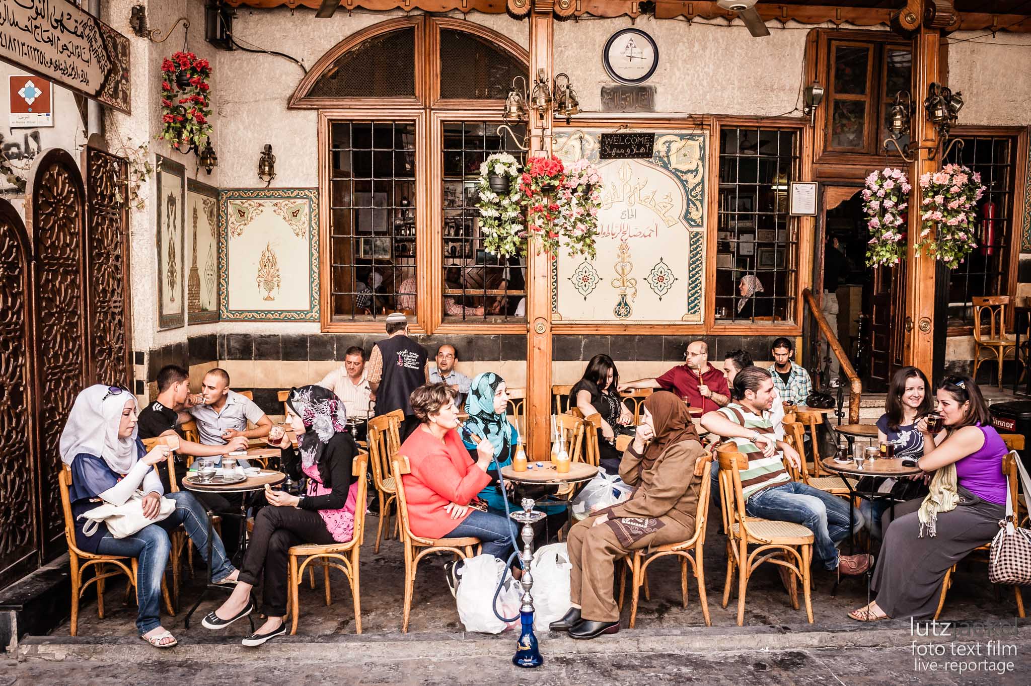 Syrien, Damaskus: Café Noufara.