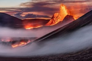 Ausbruch des Vulkans Fagradalsfjall auf der Halbinsel Reykjanes
